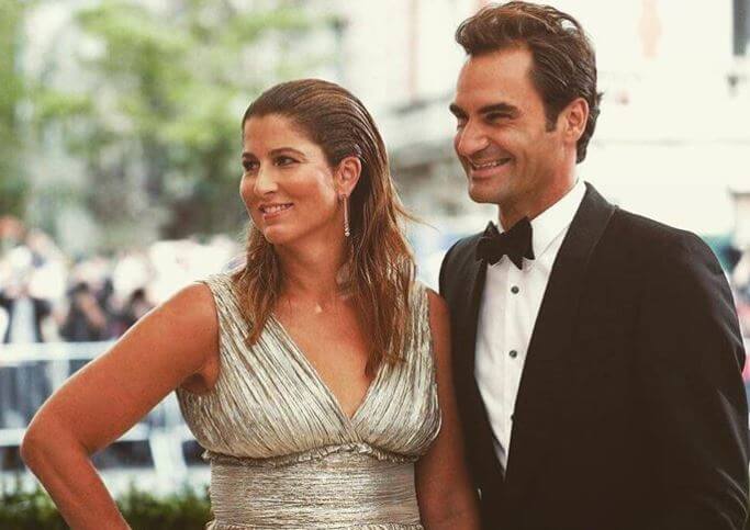 Lenny Federer's mom, Mirka Federer, and dad, Roger Federer.